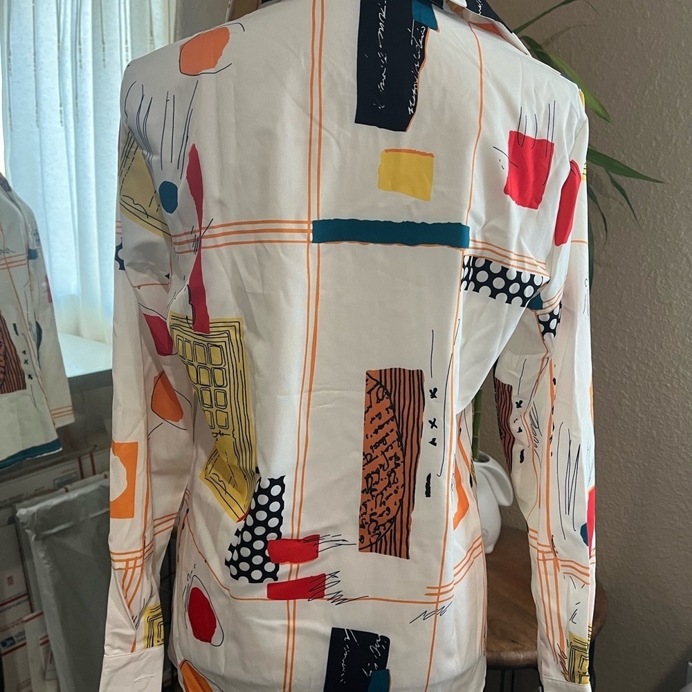 BUTTON UP LONG SLEEVE TOP - Picture 2 of 4
